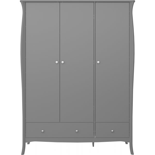 Barokk garderobe med 3 dører - Grå Barokk garderobe med 3 dører - Grå