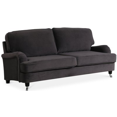 Kvarsebro Howard 3-seter sofa - Mrkegr (Flyel)