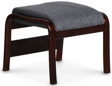 Marsta lenestol med fotskammel - Gr / Mahogny