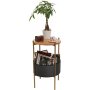 Pergo sidebord med kurv 40 cm - Sort/eik