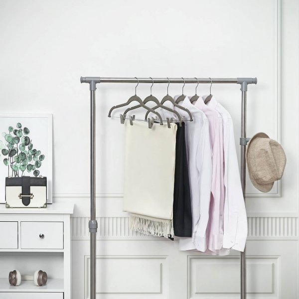 Kleshenger, fløyel, 42,5 cm, 30-pakning - Grå Kleshenger, fløyel, 42,5 cm, 30-pakning - Grå