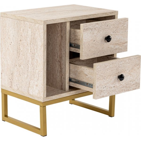 Glimmer nattbord - Travertin/gull Glimmer nattbord - Travertin/gull