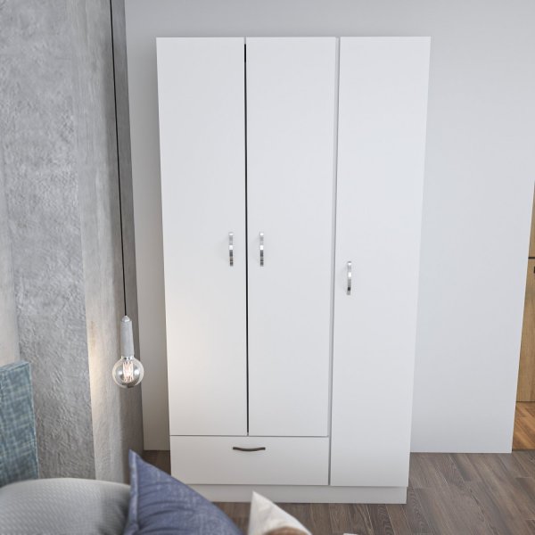 Gabbi hvit garderobe hyde 170 cm og bredde 90 cm