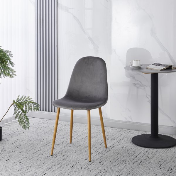Alfred spisestol - Grå fløyel / Eik Alfred spisestol - Grå fløyel / Eik