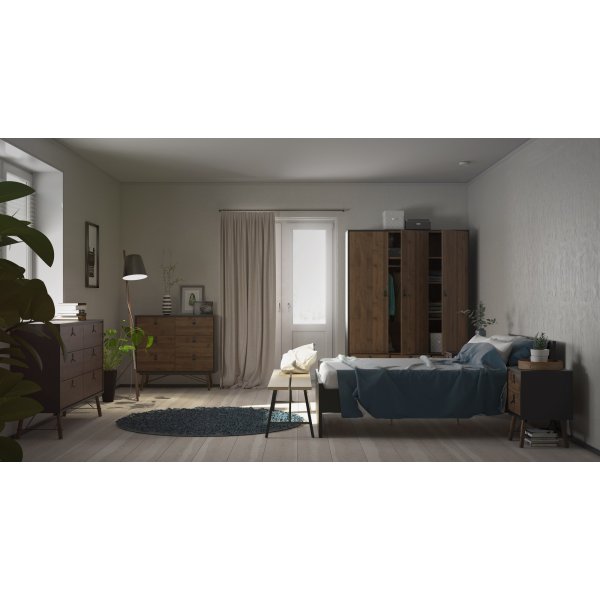 Ry garderobe - Sort/valnøtt Ry garderobe - Sort/valnøtt