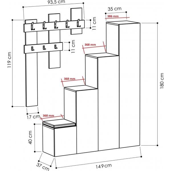 Up gangmøbel - Hvit Up gangmøbel - Hvit