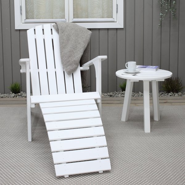 Kungshamn dekkstol med fotsttte - Hvit + Flekkfjerner for mbler