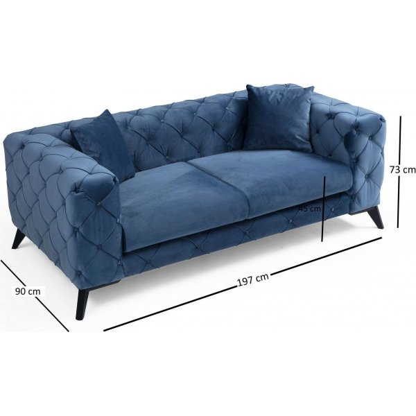 Como 2-seters sofa - Blå Como 2-seters sofa - Blå