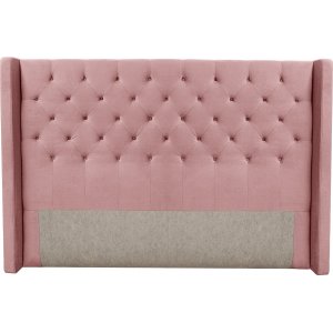 Almedal Sengegavl med knappar (rosa sammet) - Valgfri Bredde Almedal Sengegavl med knappar (rosa sammet) - Valgfri Bredde