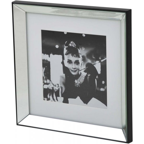Maleri med speilramme - Audrey Hepburn - 52x52 cm Maleri med speilramme - Audrey Hepburn - 52x52 cm