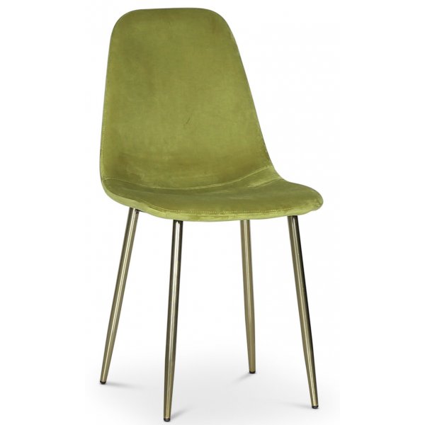Paradis velvet stol - Grnn / Messing