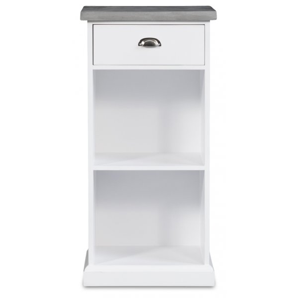 Kommode Hugo med 1 skuff og hylle - Hvit/betong Kommode Hugo med 1 skuff og hylle - Hvit/betong