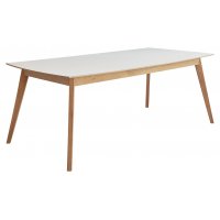 Millie spisebord 180-230 cm - eik / hvit