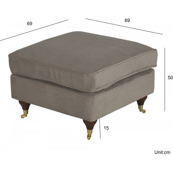 Howard Watford Deluxe fotskammel - lysebrun kordfløyel Howard Watford Deluxe fotskammel - lysebrun kordfløyel