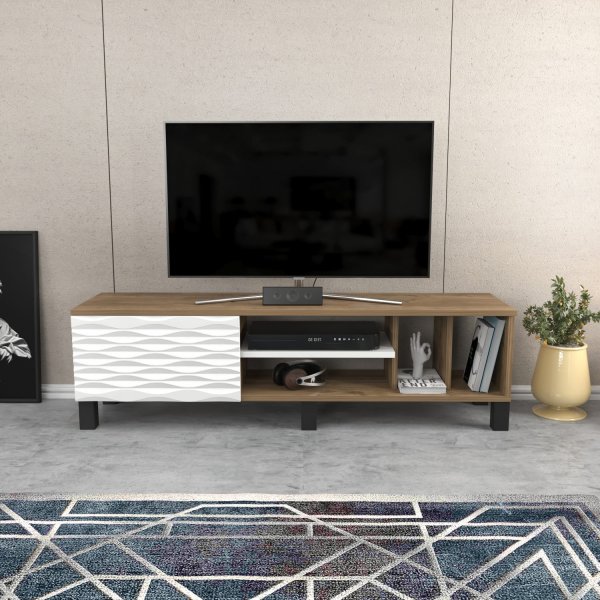 Olyo mediabenk - Valnøtt/hvit Olyo mediabenk - Valnøtt/hvit