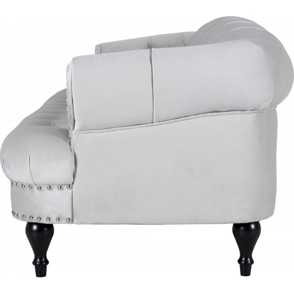 Sofa 3-seter chesterfield beige fløyel Sofa 3-seter chesterfield beige fløyel