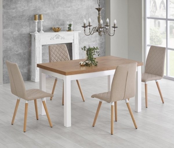 Callahan uttrekkbart spisebord 140-220 cm - Sonoma eik/hvit Callahan uttrekkbart spisebord 140-220 cm - Sonoma eik/hvit