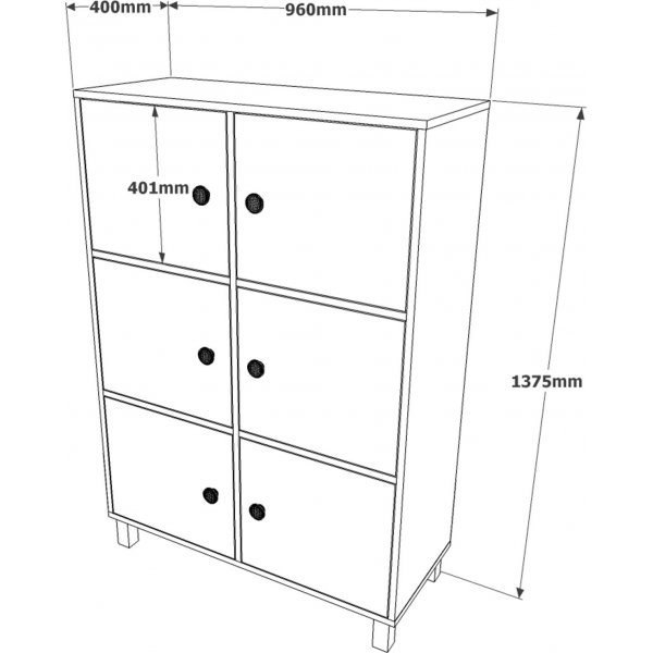 Vilamo skap 48 - Furu/svart Vilamo skap 48 - Furu/svart