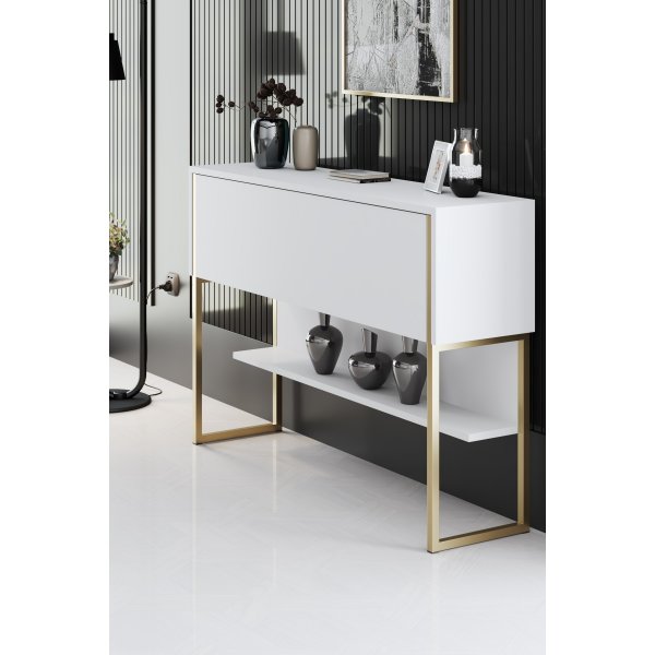 Lux avlastningsbord 120 x 30 cm - Hvit/gull Lux avlastningsbord 120 x 30 cm - Hvit/gull