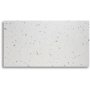 Terrazzo sofabord 75x75cm - Bianco Terrazzo & underdel cross messing