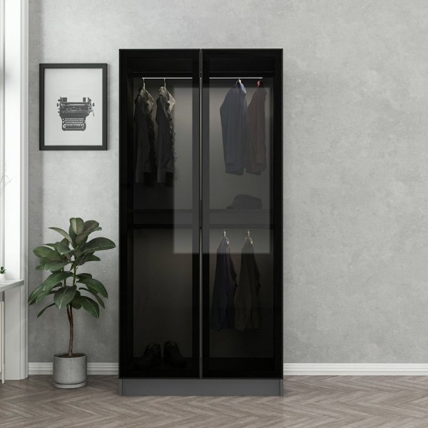 Cavolo garderobeskap 90 cm - Antrasitt/damp Cavolo garderobeskap 90 cm - Antrasitt/damp