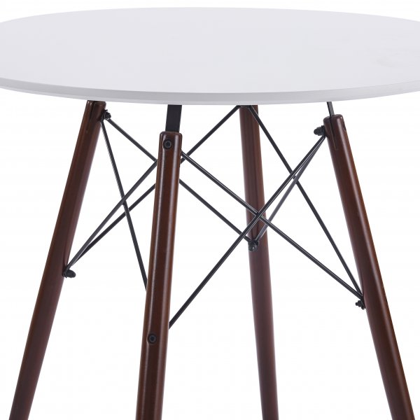 Vilgot rundt spisebord Ø80 cm - Hvit / Mørk brun Vilgot rundt spisebord Ø80 cm - Hvit / Mørk brun