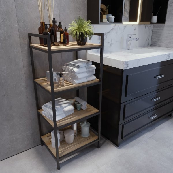 Stralsund hylle - Eik/sort Stralsund hylle - Eik/sort