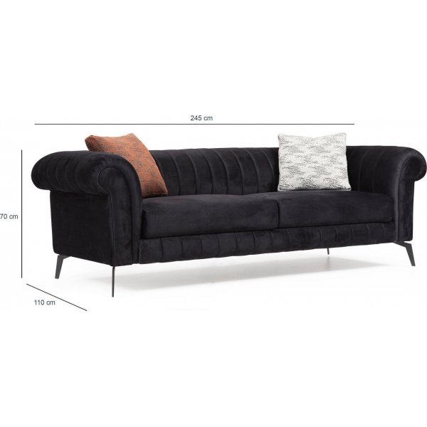 Costa 3-seters sofa - Svart Costa 3-seters sofa - Svart