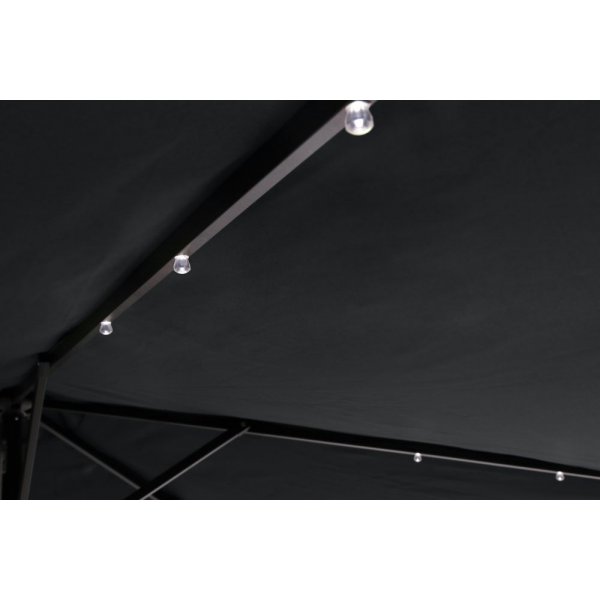 Parasoll Malta med soldrevet LED belysning - Ecru/grå Parasoll Malta med soldrevet LED belysning - Ecru/grå