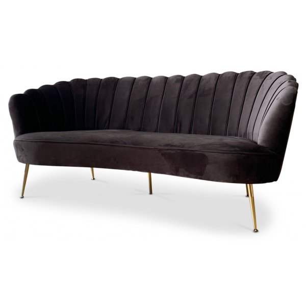 Snckan 3-seter sofa - Brun flyel / Messing