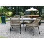 Stokke spisegruppe for uteplassen bord inkl. 4 stoler - Gr/Svart/Natur