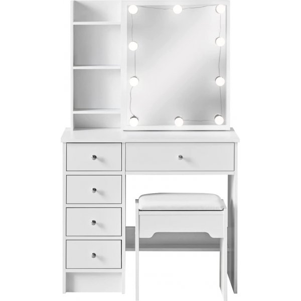 Sminkbord med speil, belysning og stol - Babe Sminkbord med speil, belysning og stol - Babe