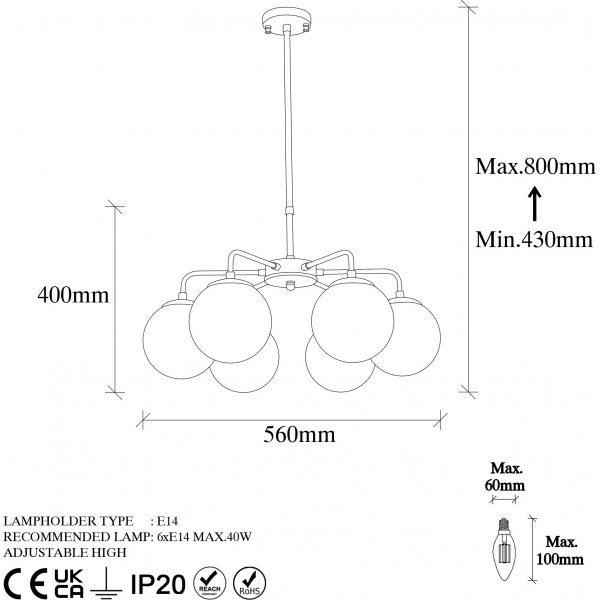Trådtaklampe 11015 - Vintage/hvit Trådtaklampe 11015 - Vintage/hvit