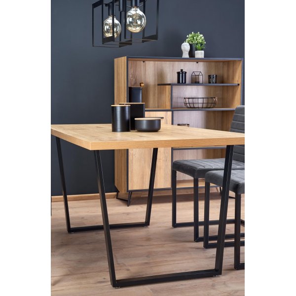 Gentofte spisebord 160 cm - Eik/sort