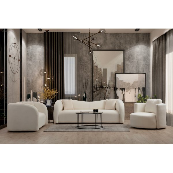 Asis 3-seters sofa - Krem Asis 3-seters sofa - Krem