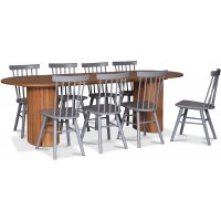 PiPi oval spisegruppe, 240 cm, inkludert 8 stk. grå Orust pinnestoler - Oljet eikefiner PiPi oval spisegruppe, 240 cm, inkludert 8 stk. grå Orust pinnestoler - Oljet eikefiner