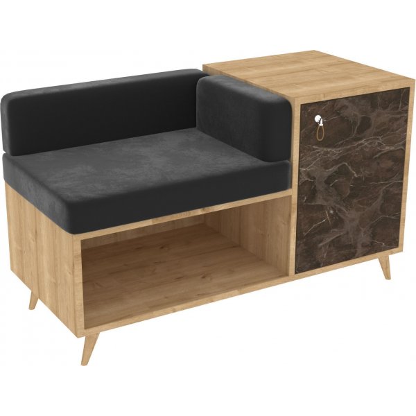 Anzer sittebenk - Valnøtt/antrasitt Anzer sittebenk - Valnøtt/antrasitt