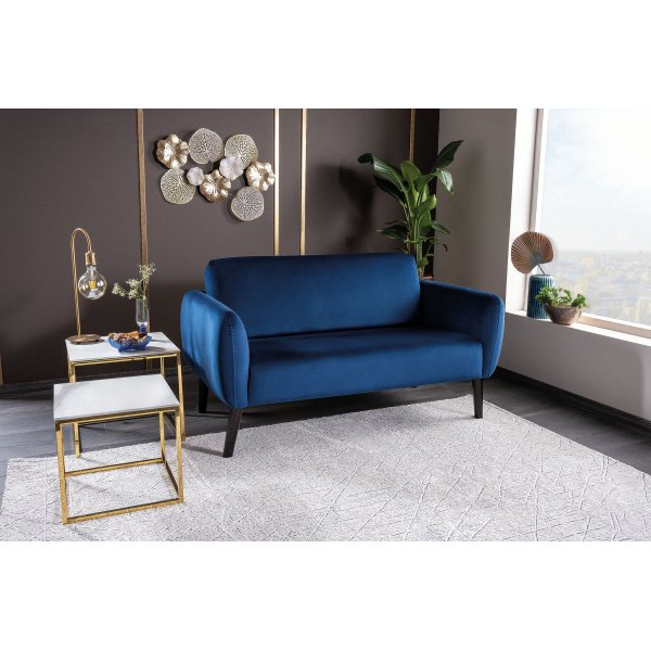 Elsa 2-seters sofa - Blå fløyel Elsa 2-seters sofa - Blå fløyel