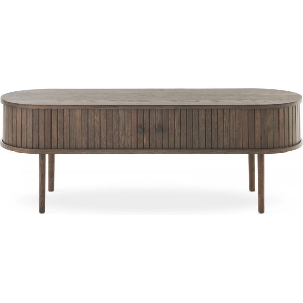 Slide media benk - Brunlakkert eik Slide media benk - Brunlakkert eik