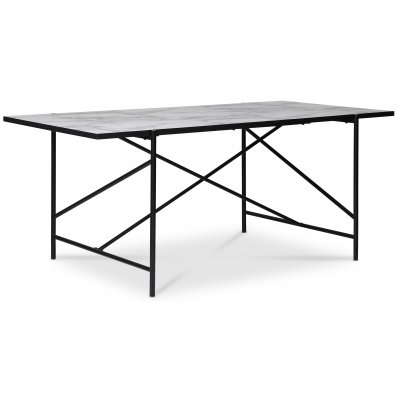 Portland spisebord 180 cm - Marmormønster/svart