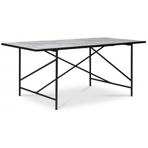 Portland spisebord 180 cm - Marmormnster/svart