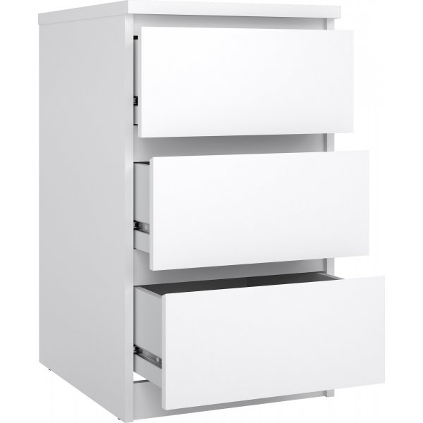 Smal kommode med 3 skuffer, 70 cm hy og 40,5 cm bred