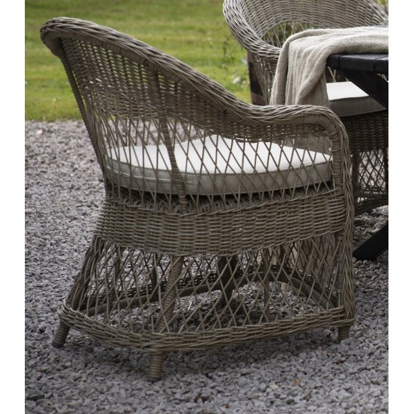 Utendrs lenestol i naturfarget syntetisk rotting