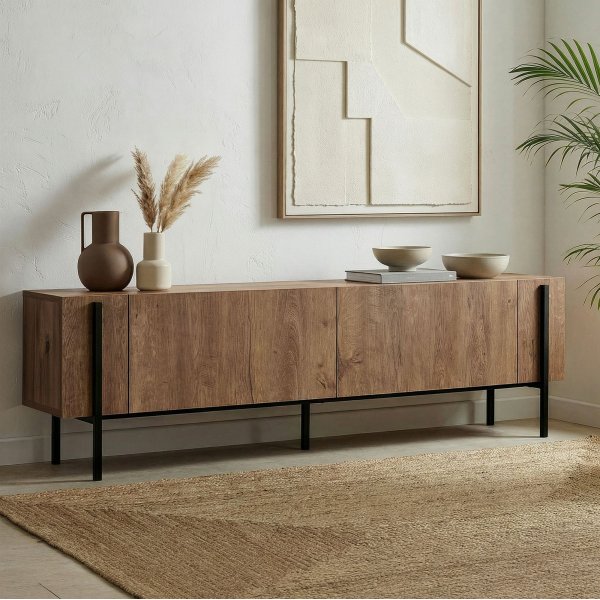 TV-stativ Nemming 180 cm - Kafkas eik/sort