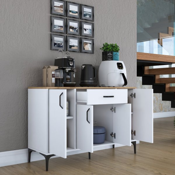 Jericho skjenk 136 - Hvit/valnøtt Jericho skjenk 136 - Hvit/valnøtt