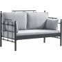 Hampus 2-seters utesofa - Svart/ryk + Tekstilrens for mbler