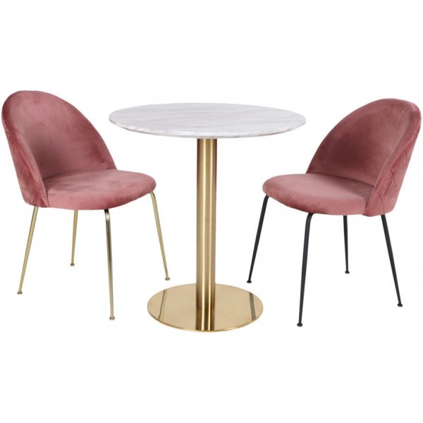 Bolzano spisebord - Marmor imitasjon / messing - 70 + Flekkfjerner for mbler