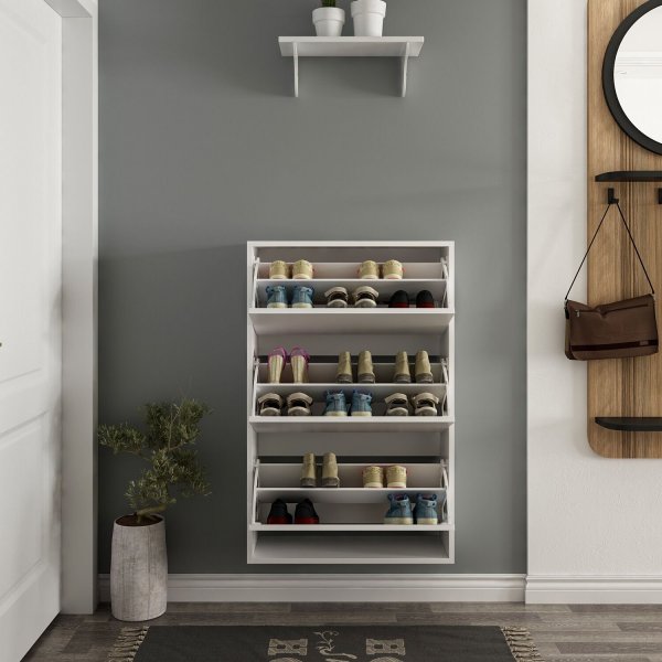 Lupa vegghengt skoskap - Hvit Lupa vegghengt skoskap - Hvit