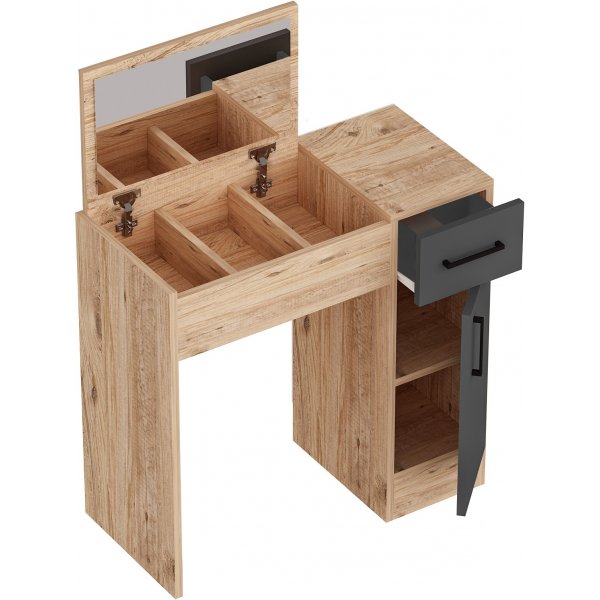 Inci toalettbord 77 x 37,3 cm - Furu/antrasitt Inci toalettbord 77 x 37,3 cm - Furu/antrasitt