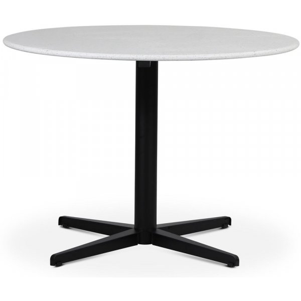 SOHO spisebord 105 cm - Matt svart kryssfot / Terrazzo Bianco